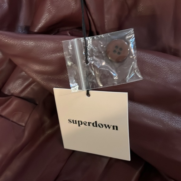 NWT Superdown Women's mini blazer Brown faux leather mini dress - Picture 3 of 3